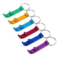 ZoCr Pack of 6 Key Chain Beer Bottle Opener/ Solid Aluminum Pocket Beer Bottle Opener