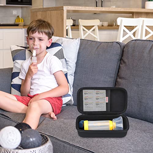BOVKE Hard Travel Case for Asthma Inhaler, Inhaler Spacer for Kids and