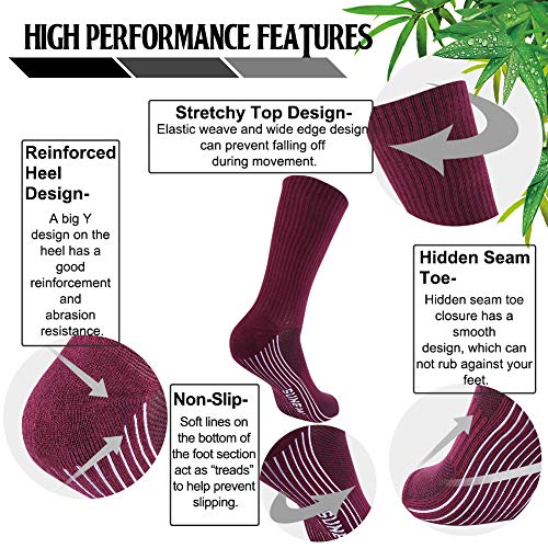 image for Bamboo Socks, Sunew Mens Womens Comfortable Sport Performance Crew Soc