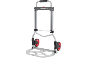 COOCHEER 265LB Capacity Folding Hand Truck Dolly - 2 Wheel Foldable Dolly Cart, Collapsible Aluminum Luggage Cart, Moving Trolley with Wheels