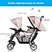 Costzon Double Stroller, Twin Tandem Baby Stroller with Adjustable Backrest, Footrest, 5 Points Safety Belts, Foldable Design for Easy Transportation (Grey)