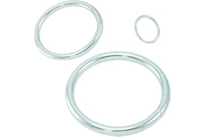 TC CHAIN TC Stainless Steel 316 Round Steel Rings Chain Accessories, Welded Rings, SST 316 (.25x1-1/2", 39249S, 4Pack, Load Limit 450 Lbs.)