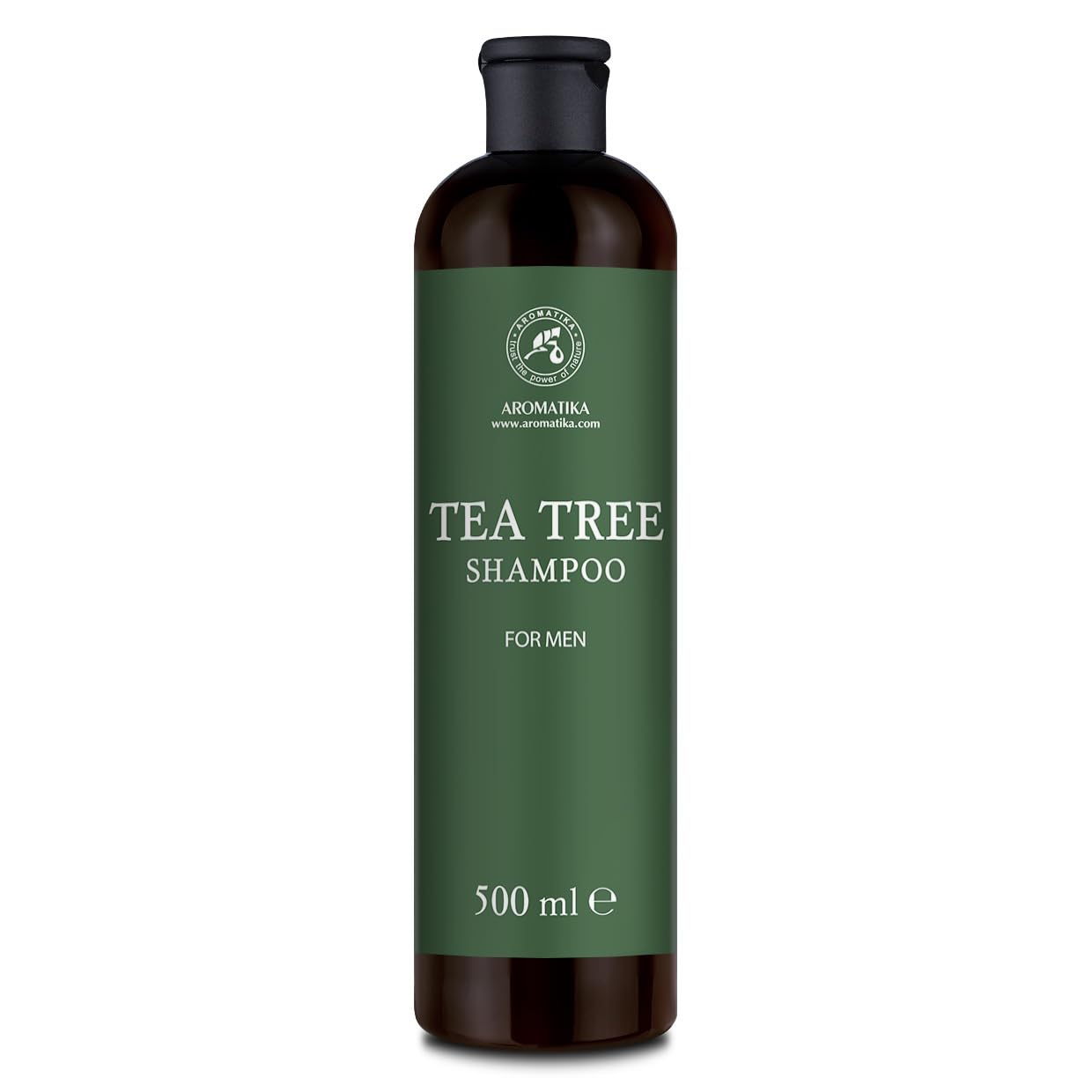Tea Tree Shampoo for Men 500ml - Shampoo with Tea Tree Essential Oil - Soft and Supple Hair - Hair and Scalp Care - All hair types -Moisturising - Fresh Aroma