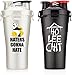 Hydra Cup Dual Threat - Protein & Pre Shaker Bottles, Shaker Cup, White & Black, 28oz, 2 Pack (2)