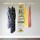 Ridge & Queens Home Hanging Clothes Storage Box (6 Shelving Units) Durable Accessory Shelves - Eco- Friendly Closet Cubby, Sweater & Handbag Organizer - Keep Your Wardrobe Clean & Tidy. Easy Mount.