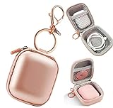 Airpods Case Keychain, Airpods Pro Case, Airpod Charging Protective Case, Earbud Case, PU Leather Hard case, Portable Carrying Case with Metal Clasp and Keychain Compatible with Apple AirPods earphone
