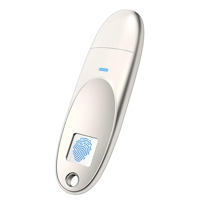Fingerabdruck verschlüsselt USB Flash Drive, Forrader Metall Design High Tech Pen Drive Sicherheit Memory Stick silber 64G Ne