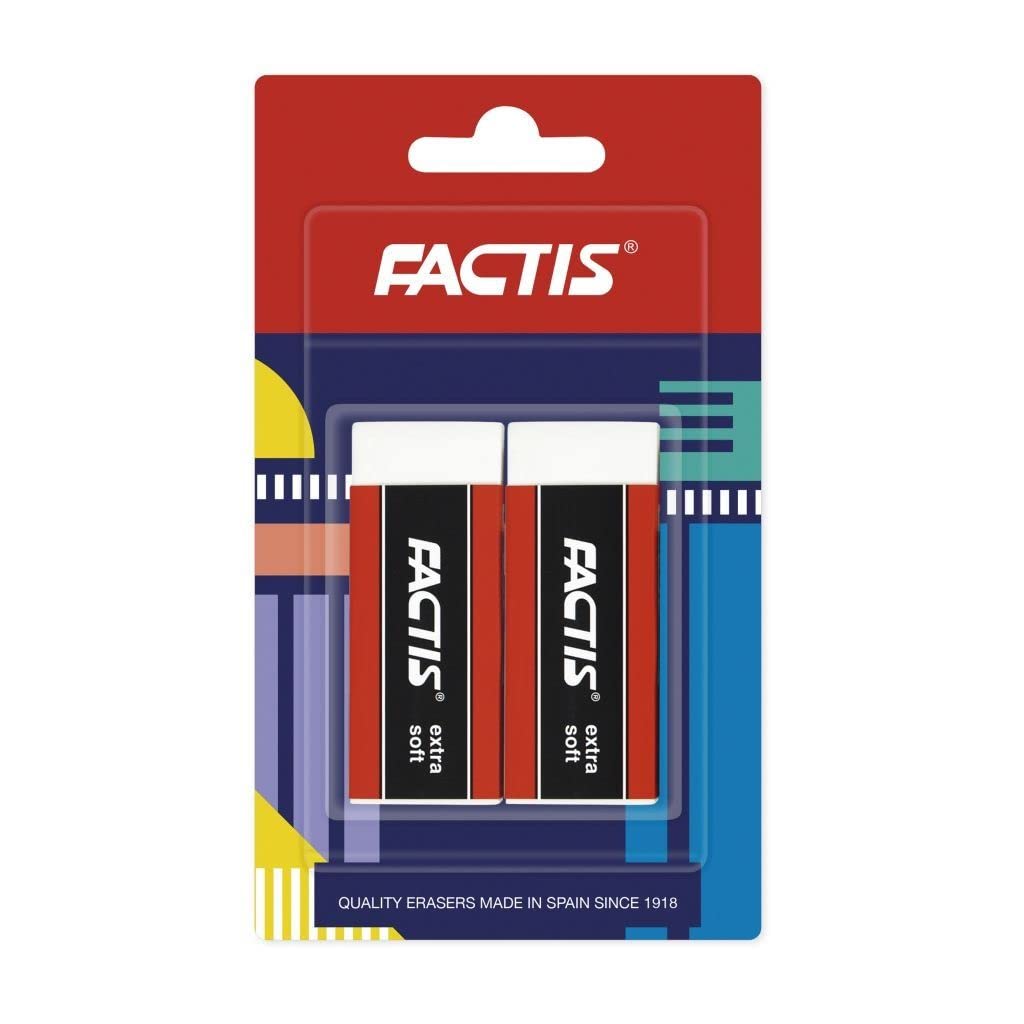 Blister Pack of 2 ES20 Erasers for Fine Arts FACTIS®