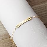 A Same Day Shipping Before 3 pm Custom Engraved Bracelet Personalized Jewelry Bridesmaid Bracelet Custom Roman Numeral Bracelet Gold Anniversary Gifts Personalized Jewelry - 3BR-RN