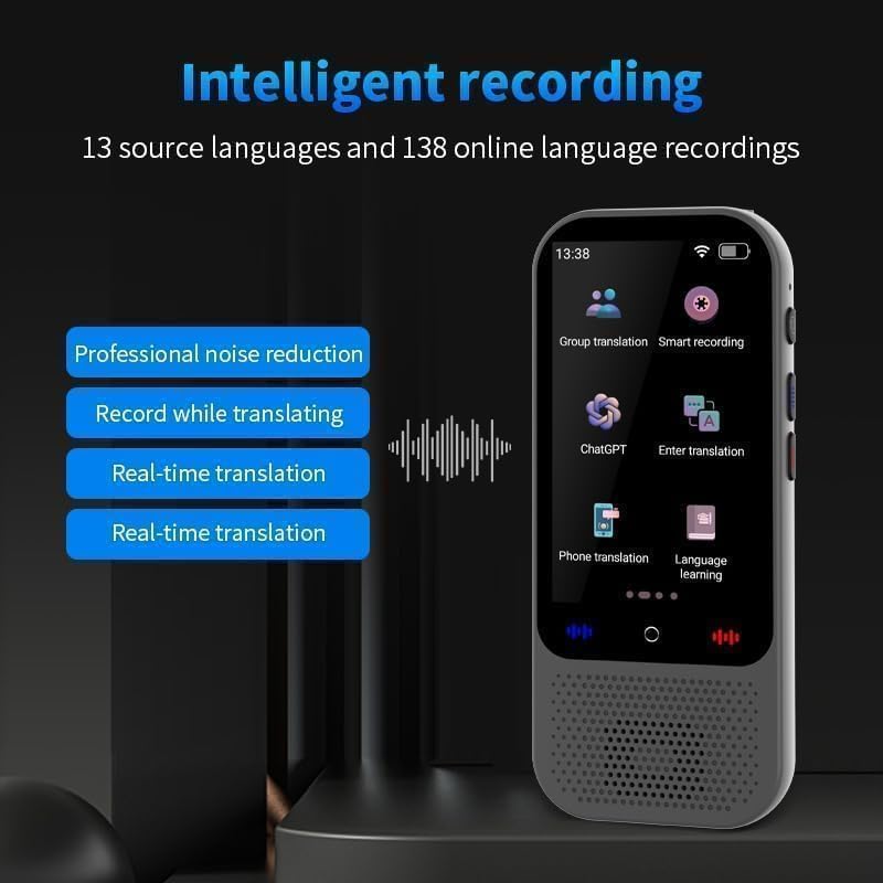 Duckdik Indiana 2025 Voice Instant Language Translator, WiFi Free Image Translator, Offline Translation 18 Languages, 142 Online, Portable Travel Translator