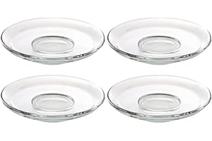 Cabilock 4pcs Glass Plates Saucers for Tea Cups Household Kitchen Tableware Snack Storage Dish