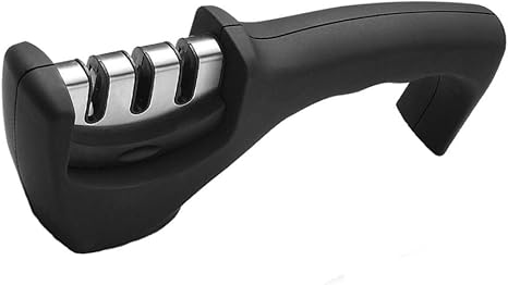 Amazon 包丁研ぎ器 人気 3段階研ぎ 粗研ぎ 細研ぎ 仕上げ研ぎ おしゃれ 砥石 包丁研ぎ シャープナー 研ぎ器 包丁研ぎ石 滑り止め ホームキッチン用砥石 研ぎ石 簡単で刃物を研ぎ ナイフ簡易研ぎ器 高級 便利 軽量 シンプル ステンレス鋼 セラミック 黑 研ぎ器