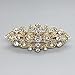 Bridal Hair Barrette Gold Plated Romancing Heart Rhinestone Crystal Small 2.5 inches