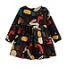 Vovotrade Girls Autumn Forest Animals Graffiti Cartoon Children Long Sleeve Dresses (2T, Navy)
