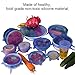 Silicone Stretch Lids,6 Pack Reusable Durable and Expandable to Fit Various Sizes and Shapes of Containers. Superior for Keeping Food Fresh, Dishwasher and Freezer Safe