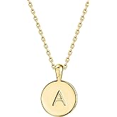 PAVOI 14K Gold Plated Initial Letter Pendant Necklace for Women | Gold Alphabetical Initial Necklace