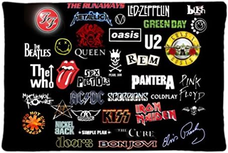 SUEER Custom Rock N Roll Soft Cotton Zippered Rectangle Pillow Case Cover 20x30 inches