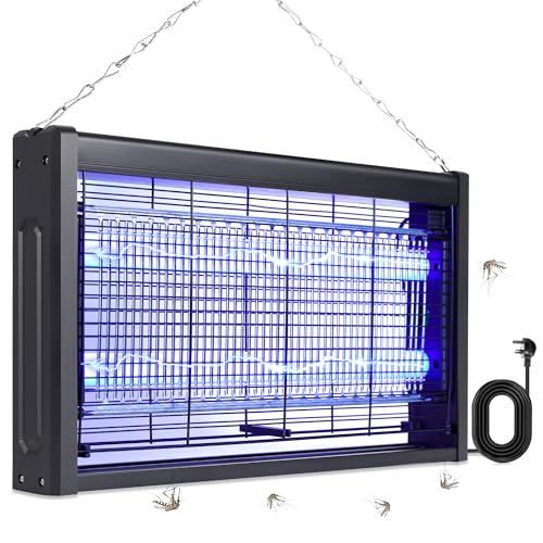 Lámpara matamosquitos Electrico, Matamoscas Eléctrico de 20 W,Mata Moscas, Antimosquitos y matamoscas electrónico para Interiores, Jardines domésticos y cocinas comerciales