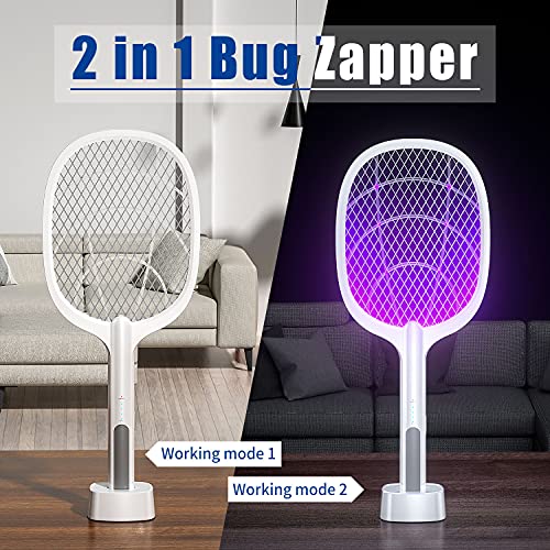 Heixar 2 in 1 Bug Zapper, Rechargeable Electric Fly Swatter, Mosquito