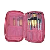 Hotrose Timed Promotion Multifunctional Makeup Brush Zipper High Quality Cosmetic Case for Travel & Home Use(pink)