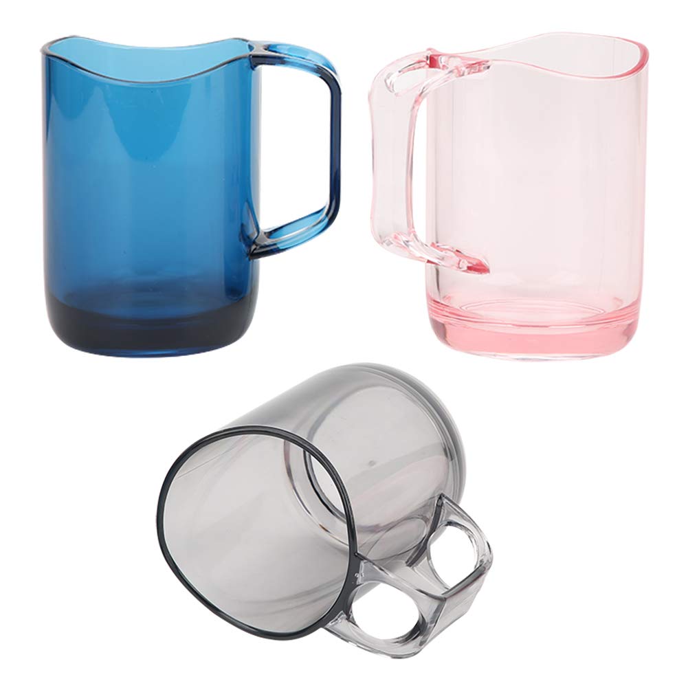 3Pcs Plastic Tumblers, Travel Mouthwash Cup Reusable Water Cup Plastic Toothbrush Cup Bathroom Cups Bathroom Rinsing Wash Tooth Mug for Travel Camping Bathroom