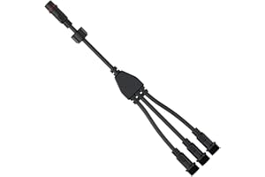 Dirduaid 3 Way Lighting Splitter 1m 3.28ft 2Pin Quick Connect with with Male and Female Connectors for LED String Light, Desk Light, Decoration Light Installation (3 Way Splitter)