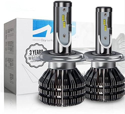 LED Headlight Bulb H4, 50W 6000LM 6K Cool White, Fanless design, Hi/Lo Beam Car LED Headlight - 1 years Warranty
