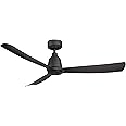Fanimation Kute 3 Blade Ceiling Fan 52 Inches Wide with Black Finish and Black Blades