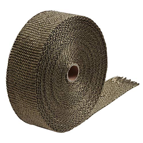 LEDAUT Turbo Blanket T3 Lava cover for Turbocharger and 2" x 50' Titanium Exhaust Heat Wrap Roll for Motorcycle Fiberglass Tape with Stainless Ties and Thermal Heat Shield Cover with Fastener Springs