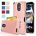 LG Stylo 3 Case,LG Stylo 3 Plus Case,LG Stylus 3 case with HD Screen Protector,AnoKe[Card Slots Holder][Not Wallet] Plastic TPU Hybrid Shockproof for LG LS777 KC2 Rose Gold