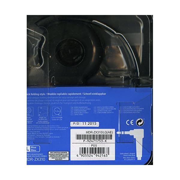 Sony MDR-ZX310 Cuffie On-Ear, Blu - Cuffie Hi-Fi