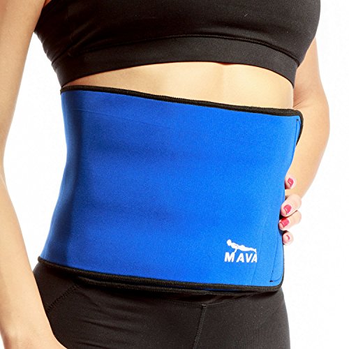 Mava Sports Waist Trainer Stomach Wrap for Fat Loss â€“ Sauna Compression Workout Wrap Sweat Enhancer â€“ Fat Burner Trimmer Belt for Slimming & Weight Loss, Waist Support, Fully Adjustable