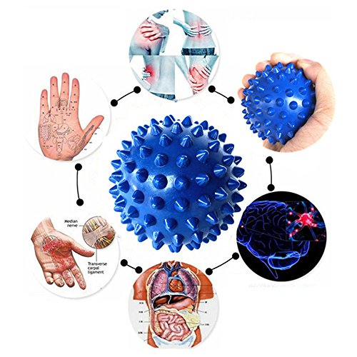 XGao Massage Ball, Anti-Slip Foot Roller Yoga Spiky Balls, 2.5in Massage Mat Exercise Balance Pods Spiky Point for Gym Fitness Pilates Relax Full Body Tools for Sore Muscle Joint Tissue Pain (GN)