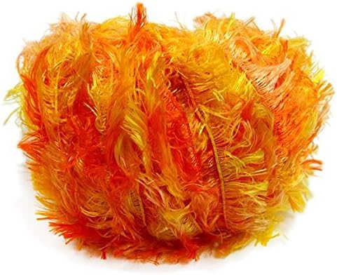 Crystal Palace Splash #9216 Orangeade - Oranges, Yellow Feather Boa Short Eyelash Yarn 100 Gram 85 Yards