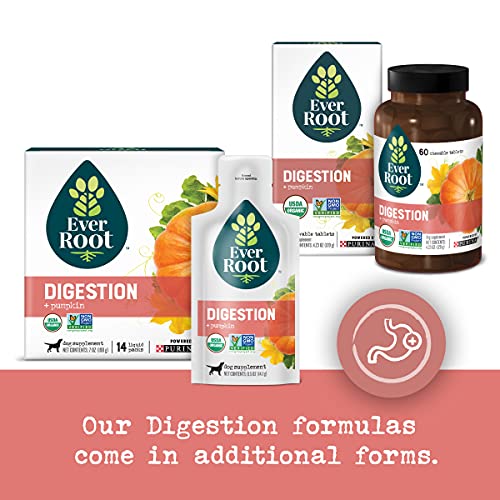 EVERROOT ORGANIC DOG SUPPLEMENT BY PURINA, DIGESTION LIQUID PACK WITH PUMPKIN FOR DOGS – 14 CT. BOX