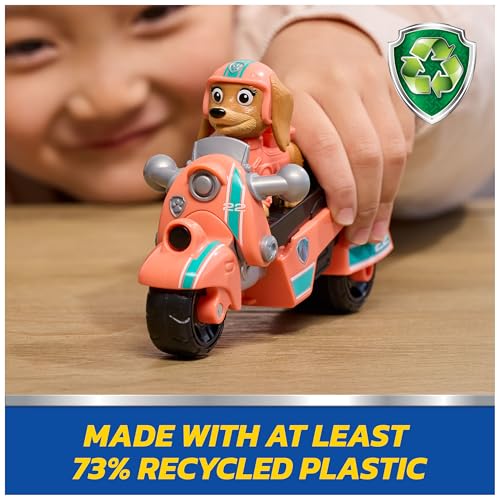 PAW PATROL - Motocicleta de resgate da Liberty com boneco (veículo base), detalhes autênticos, motocicleta de brinquedo para crianças a partir de 3 anos