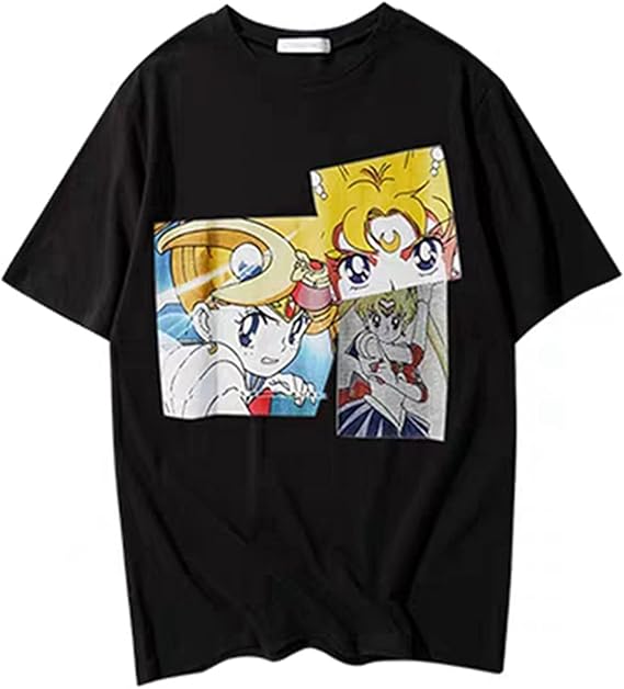 Amazon Tシャツ 半袖 トップス クルーネック 美少女戦士セーラームーン レディース 女性 学生 おしゃれ 大きいサイズ おもしろ かわいい 面白い アニメ 2xl Tシャツ カットソー 通販