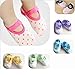 Yaobaby 5 Pairs 8-24 Months Baby Girl Toddler Anti Slip Skid foot Socks + Gift Card + Hair rope, Stripes No-Show Crew Boat Socks Footsocks sneakers, 12-14cm