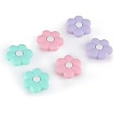 Thumb Grip for Nintendo Switch 2,Analog Joystick Button Covers for Switch 2 Joycon Controller, Purple Pink Soft Silicone Kawaii Daisy Floral Gaming Accessories-6PCS