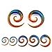 BodyJ4You 2PC Glass Ear Tapers Plugs 4G-12mm Dichroic Glitter Gauges Piercing Jewelry Set