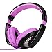 RockPapa On Ear Stereo Headphones Earphones for Adults Kids Childs Teens, Adjustable, Heavy Deep Bass for iPhone iPod iPad MacBook Surface MP3 DVD Smartphones Laptop (Black/Purple) primary