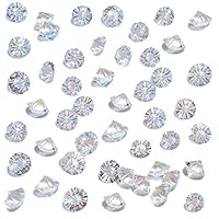 HansGo Fake Diamonds for Decoration, 500PCS Clear Glass Crystal Diamond 10mm Crystal Gems
