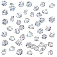 HansGo Fake Diamonds for Decoration, 500PCS Clear Glass Crystal Diamond 10mm Crystal Gems