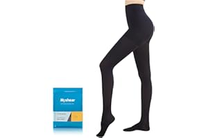 Myshear Medical Compression Pantyhose for Women Men, 20-30 mmHg Graduated Compression Tights, Closed Toe Compression Stockings, Support Hose, High Waist Compression Leggings for Varicose Veins, Edema