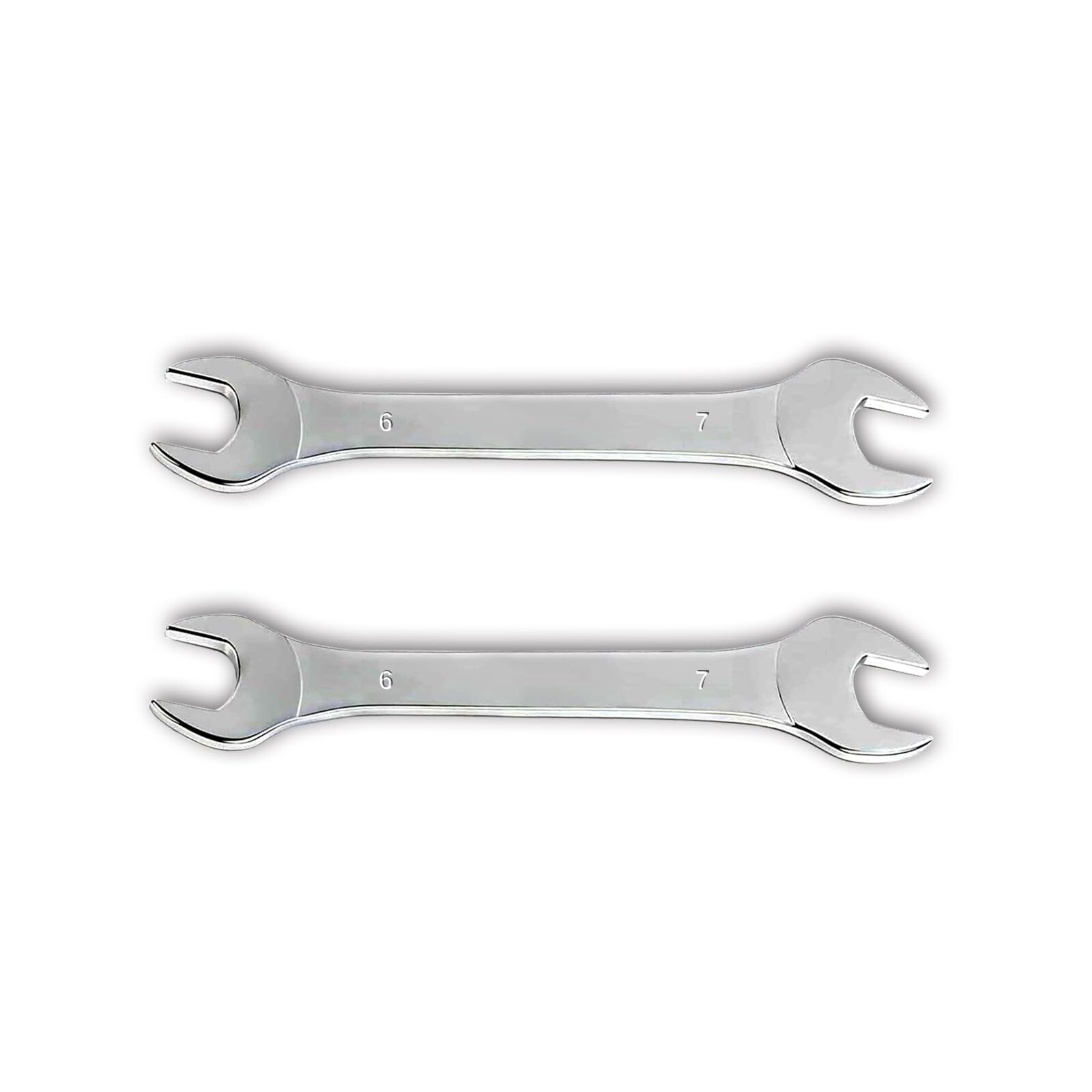 Leliafleury Super Thin Spanner, 2Pcs 6mm x 7mm Double Open End Spanner, Carbon Steel, Metric Wrench Repairing Tool for Bicycle