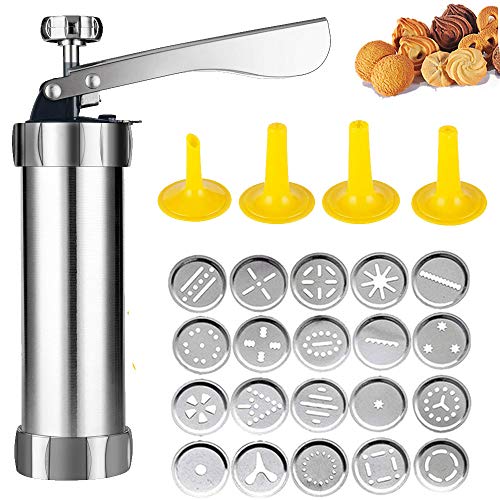 Spritz Cookie Press Gun Kit,DIY Biscuit maker and Churro Maker with 20
