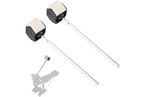 2Pcs Wool Felt Side Bass Drum Pedal Mallet Nonslip Bass Percussion Sticks Drum Pedal Beater Felt Handle Instrument Accessory