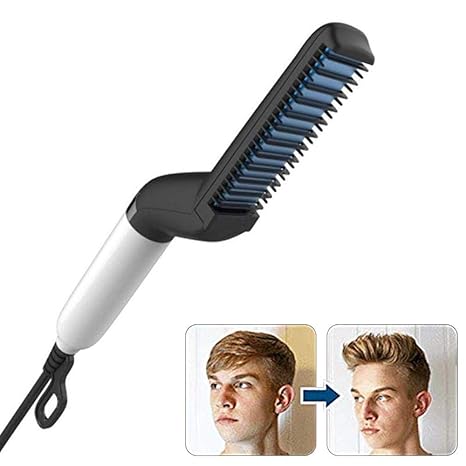 Lifemasterelectric Hair Straightener Brush Men Quick Beard