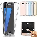 Samsung Galaxy S7 Edge Case, AMASELL Full Coverage 360 degree Front and Back Protective Case Shockproof TPU Gel Transparent Clear Cover for Samsung Galaxy S7 Edge (Transparent Black)