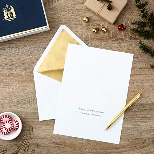 Hallmark Signature Christmas Boxed Cards, Gold Nativity (10 Christmas